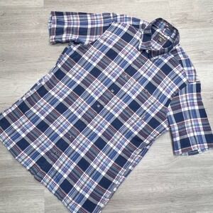 Eddie Bauer Mens TXL Classic Fit Plaid Short Sleeve Button Down Shirt 11901796